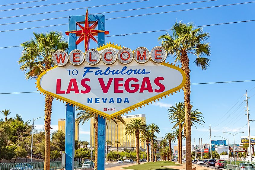 Welcome sign at the start of the strip in Las Vegas.