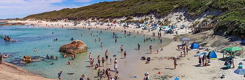 People enjoying Greens Pool, Denmark, Western Australia