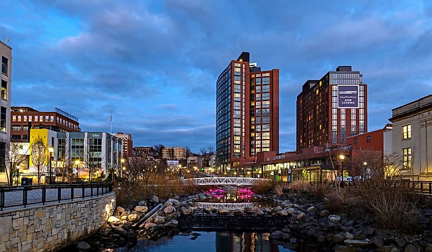 Downtown Yonkers and the Van Der Donck Park.