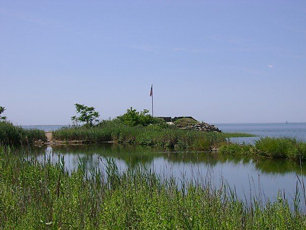 Black Rock Fort at Fort Nathan Hale historic site, New Haven, CT.