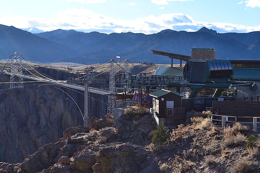 Royal Gorge Bridge spanning the canyon near Cañon City, Colorado.