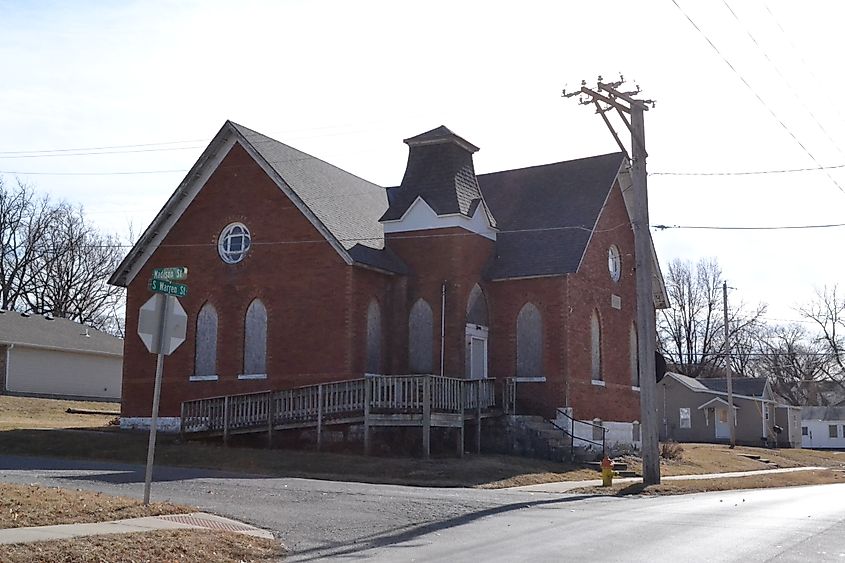 Warren Street Methodist Episcopal Church in Warrensburg, Missouri. 