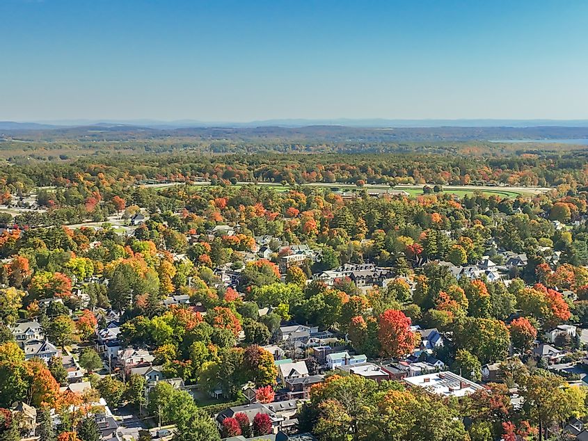 Overlooking Autumn in Saratoga Springs, New York.
