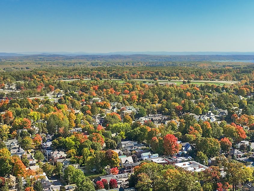 Overlooking autumn in Saratoga Springs, New York.