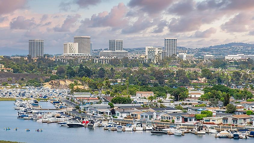 The Newport Beach harbor in California.