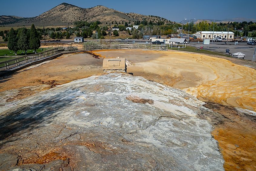 Captive geyser in the town of Soda Springs, Idaho.