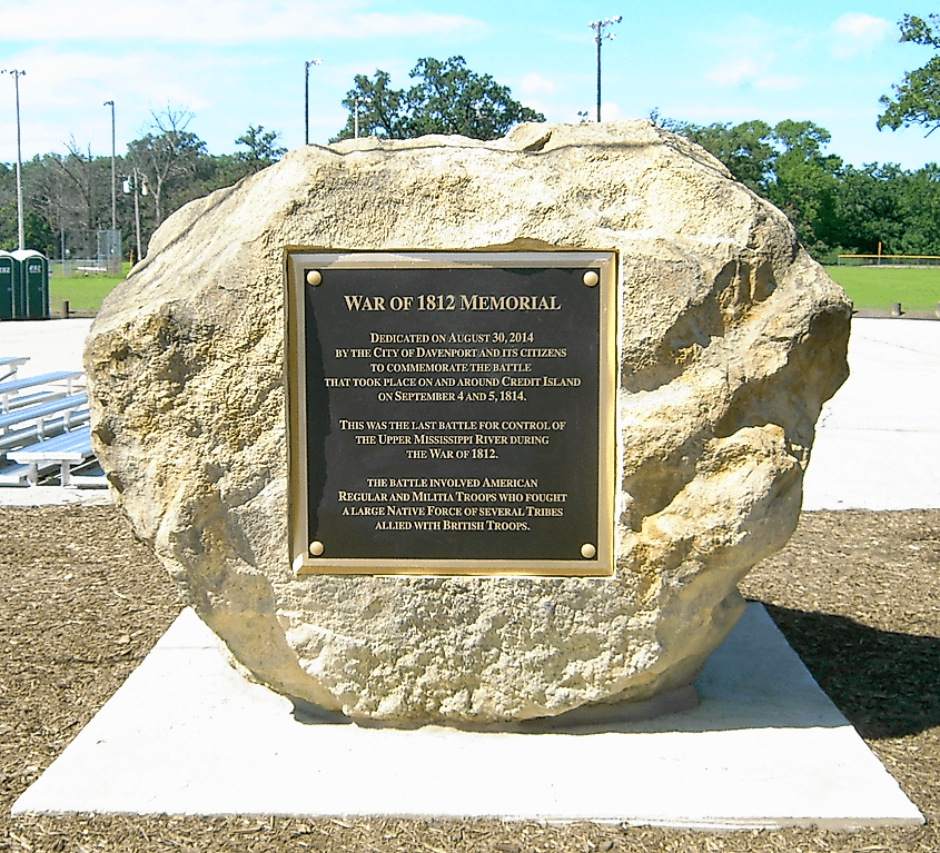 War of 1812 Memorial on Credit Island in Davenport, Iowa.