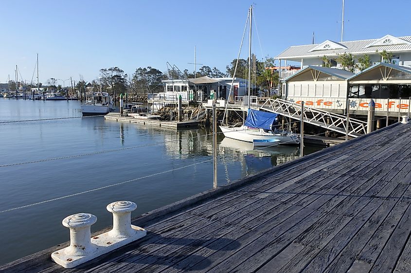 View of the harbor in Yamba, Australia.