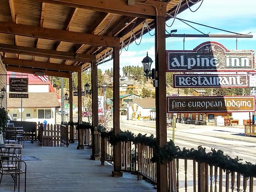 Patio of Alpine Inn in Hill City.
