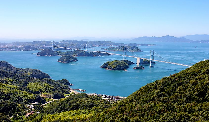 The Seto Inland Sea in Japan, which contains separately named waters of its own.
