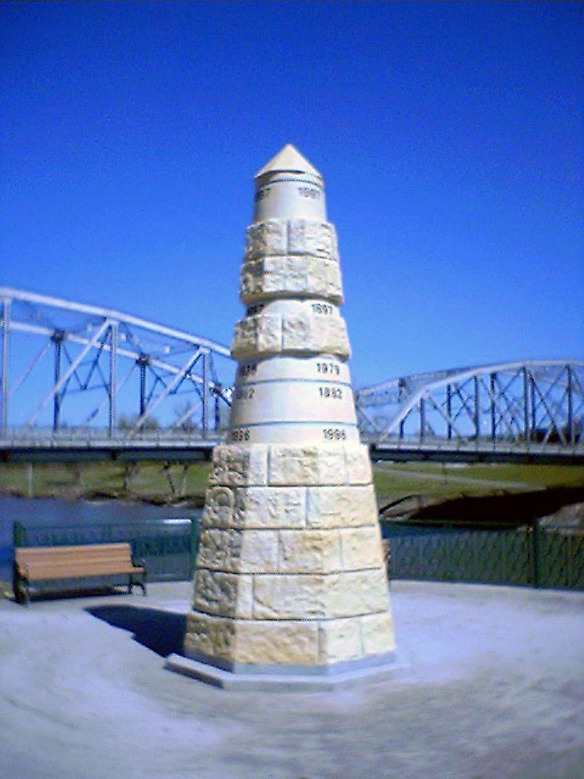 Flood Memorial Monument in Grand Forks, North Dakota