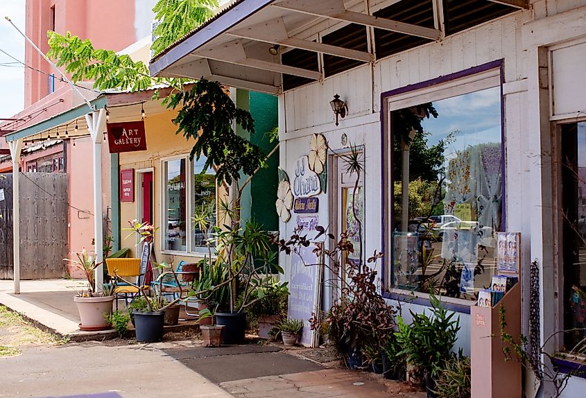 Downtown Hanapepe street in Koloa, Kauai.