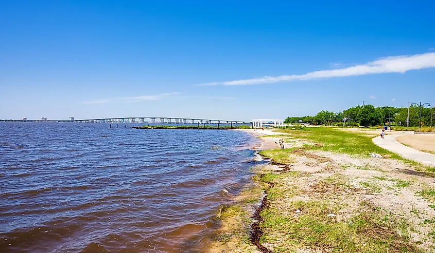 Gulf Coast beach in Ocean Springs, Mississippi.