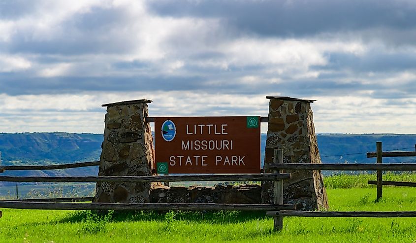 Little Missouri State Park sign North Dakota, USA