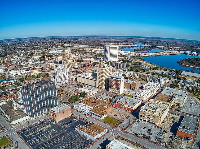 Aerial view of Beaumont, Texas