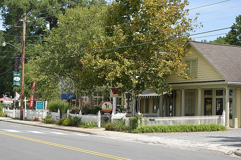 Downtown stores in old homes in Irvington.