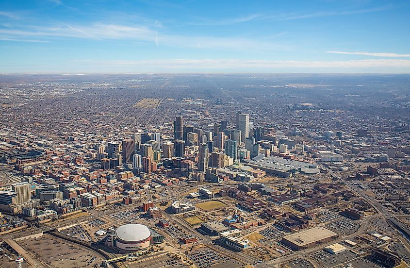 Aerial view of the City of Denver, Colorado