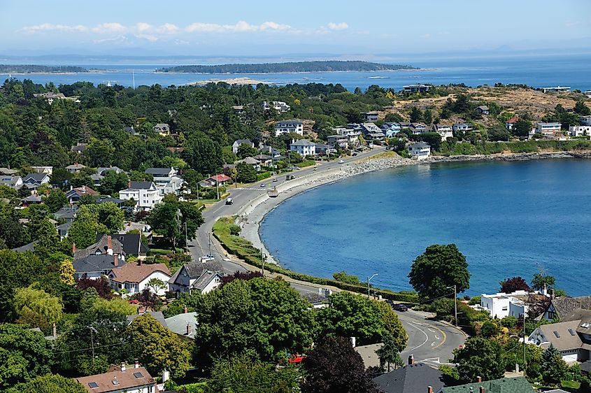 View of oak bay in Victoria, British Columbia, Canada.