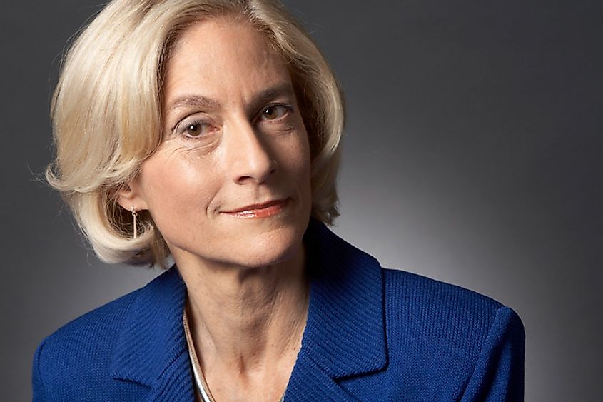 Color photo of Martha Nussbaum, Ernst Freund Distinguished Service Professor of Law and Ethics at the University of Chicago in 2008