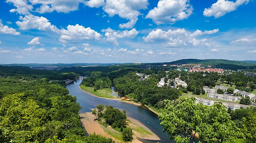 Aerial view of Branson, Missouri