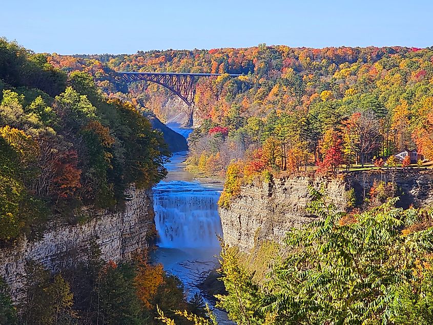 Letchworth State Park waterfalls in October