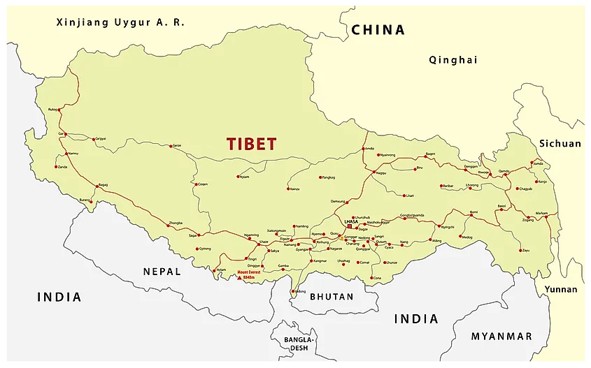 Map of Tibet