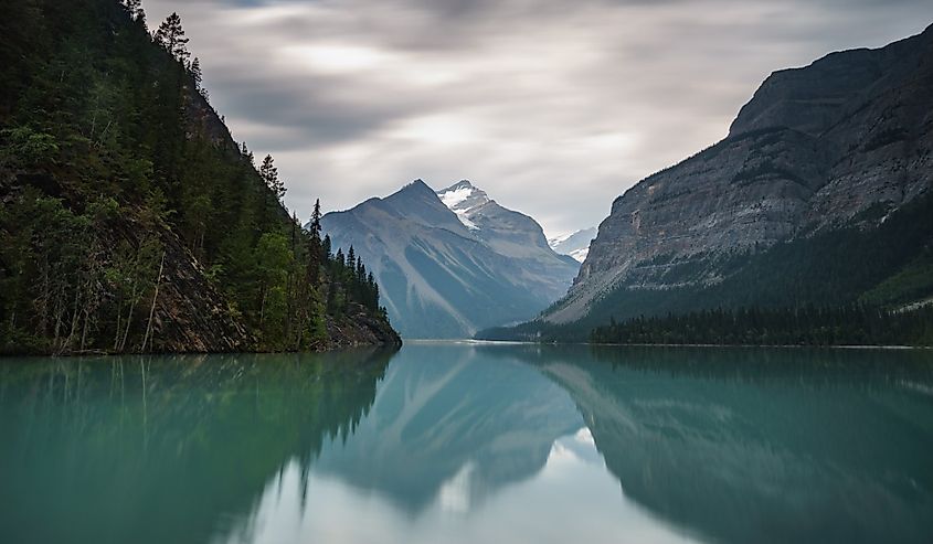 Kinney Lake in Mount Robson Provincial Park near Valemount, British Columbia.