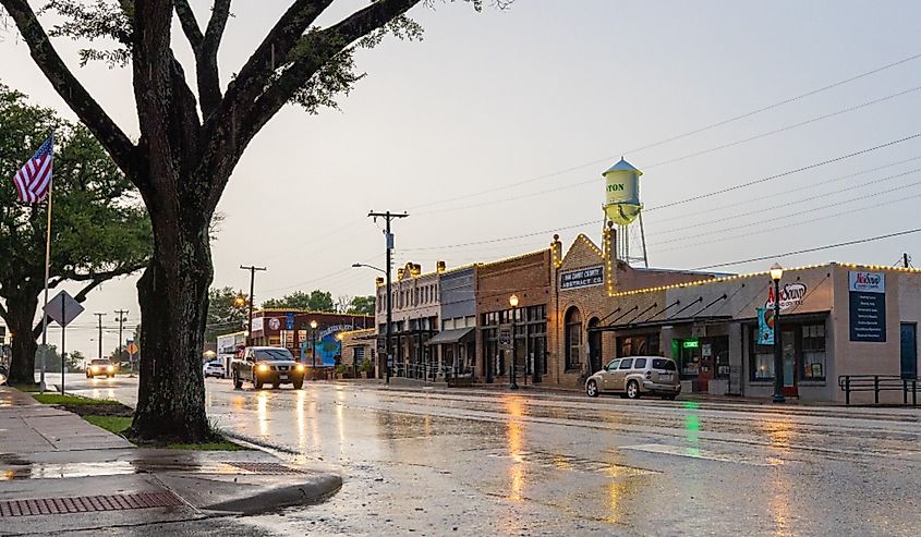 Downtown street in Canton, Texas.
