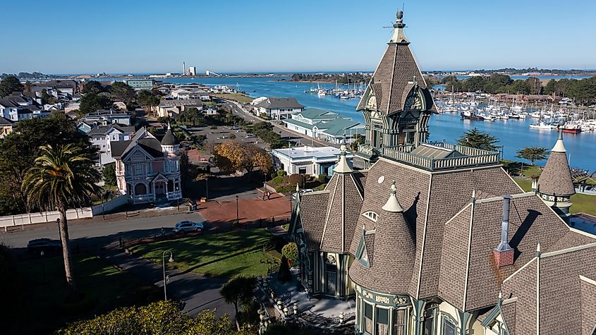 The historic downtown of Eureka, California.