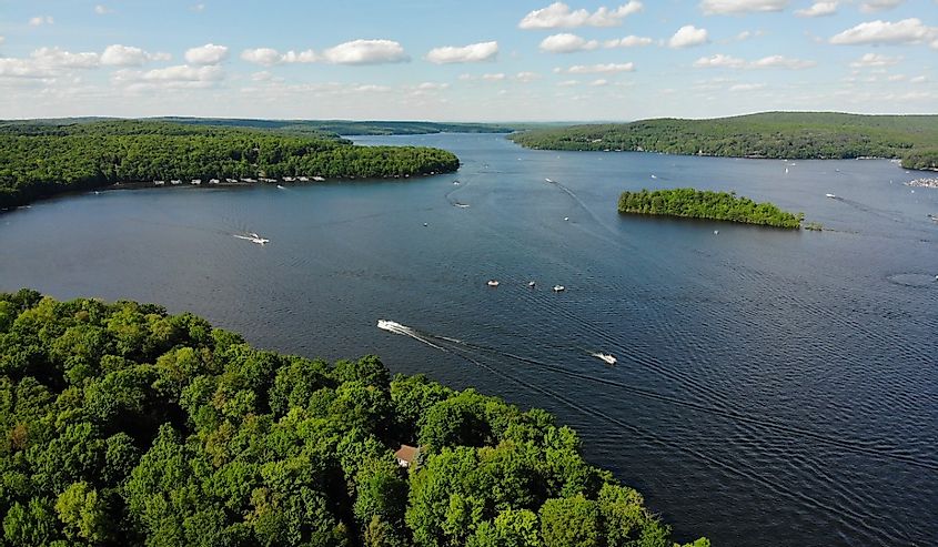 A busy summer day on Lake Wallenpaupack
