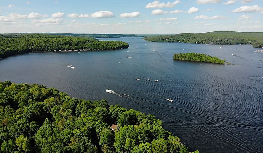 A busy summer day on Lake Wallenpaupack