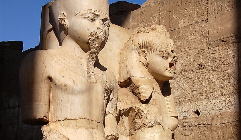 statue of the Pharaoh Ramses II with his Queen