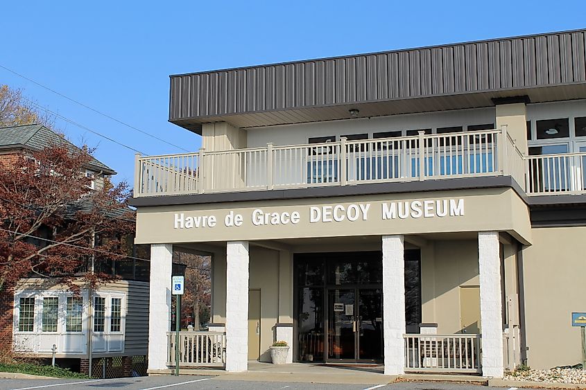 Exterior of the Decoy Museum in Havre de Grace, Maryland. 