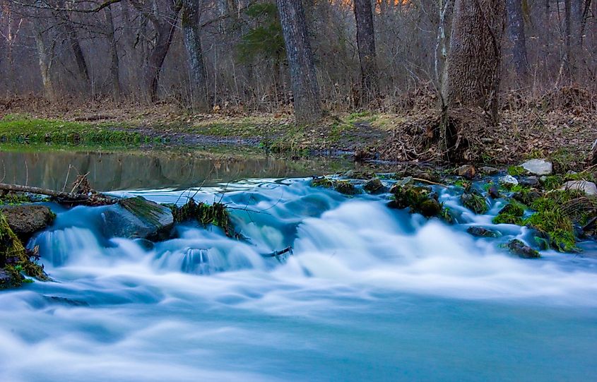 Rapids in the Current River at Montauk State Park, Missouri.