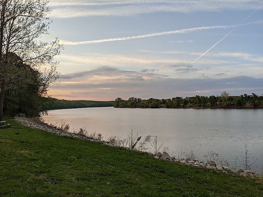 The Des Moines River runs through Keosauqua, Iowa.