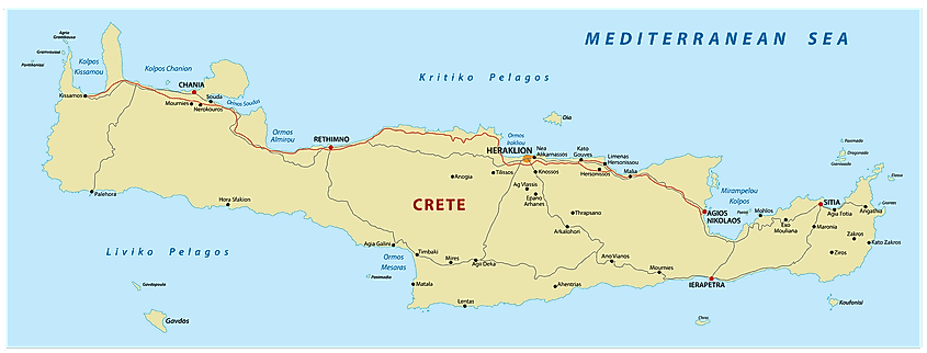 Detailed Map Of Crete