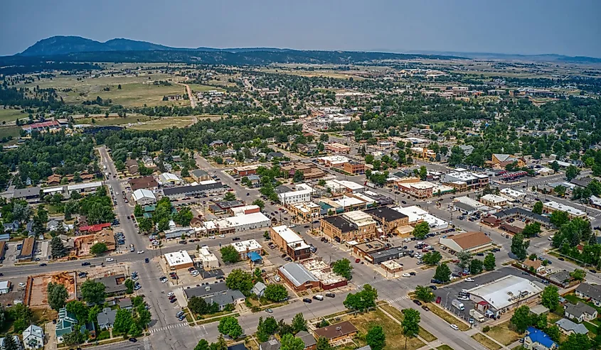 Aerial view of Spearfish, South Dakota.