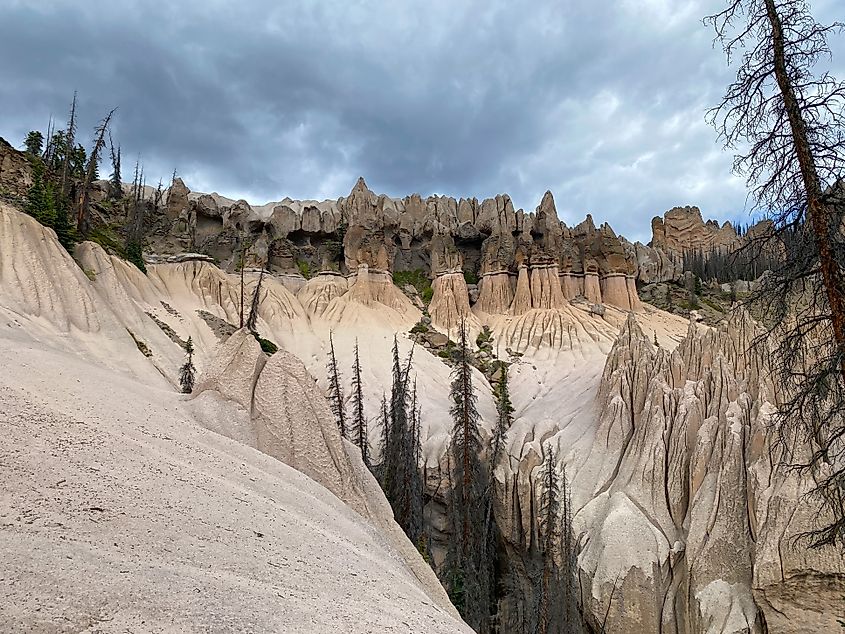 Rock formations in the Wheeler Geologic Area, Colorado.