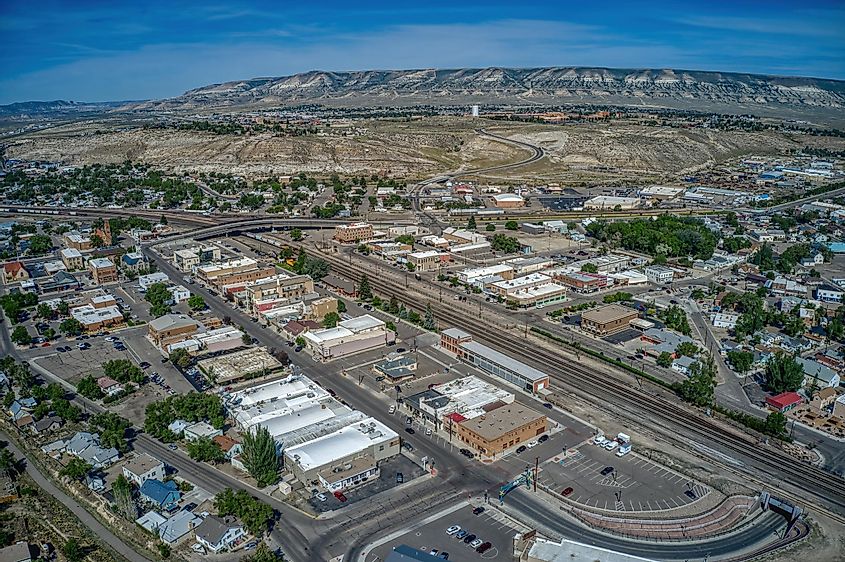 Aerial view of Rock Springs, Wyoming