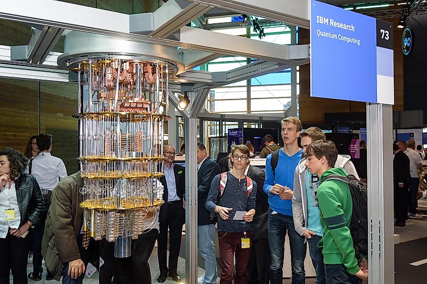 IBM shows a model of quantum computer at their pavilion at CeBIT
