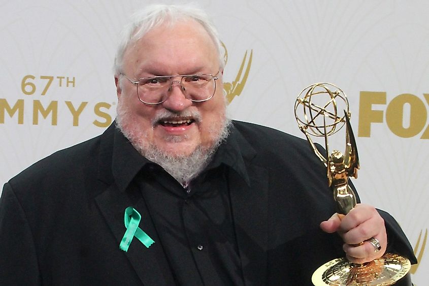 George R.R. Martin at the Primetime Emmy Awards Press Room at the Microsoft Theater on September 20, 2015