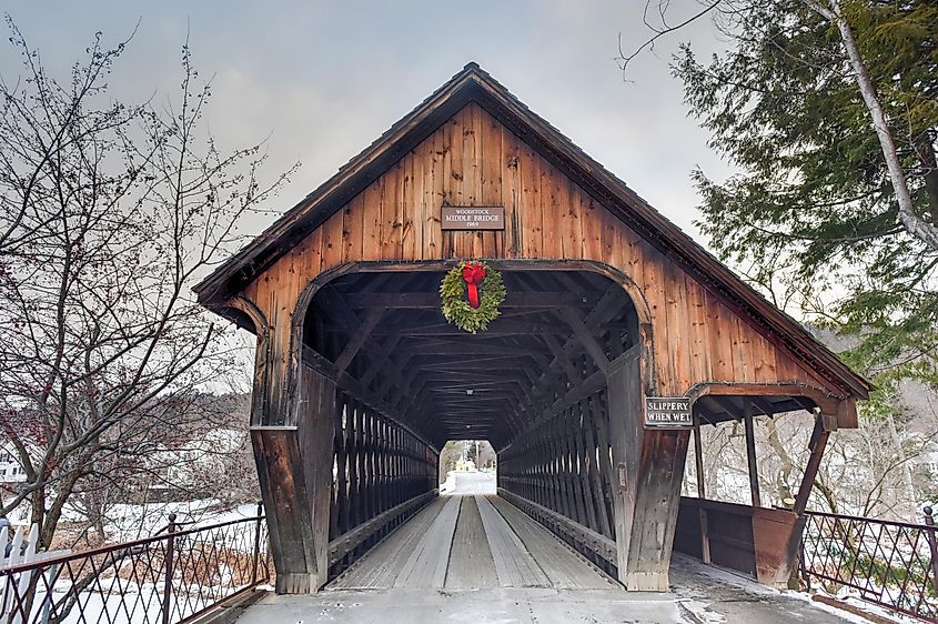 Middle Covered Bridge in Woodstock, Vermont.