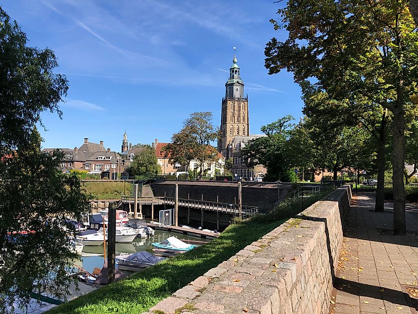 Road leading to the St. Walburgis Church in Zutphen, The Netherlands.