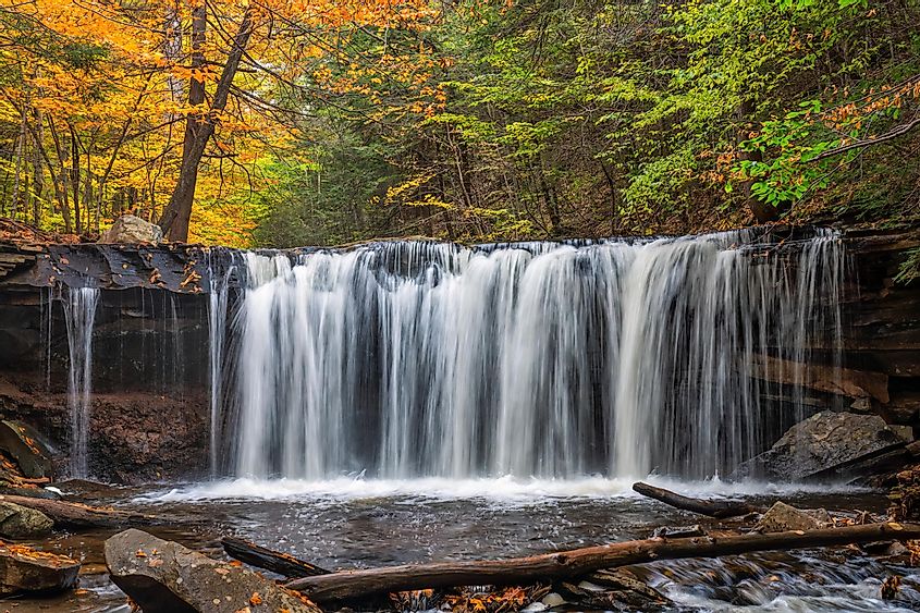 A beautiful waterfall in the Ricketts Glen State Park near Plains, Pennsylvania.