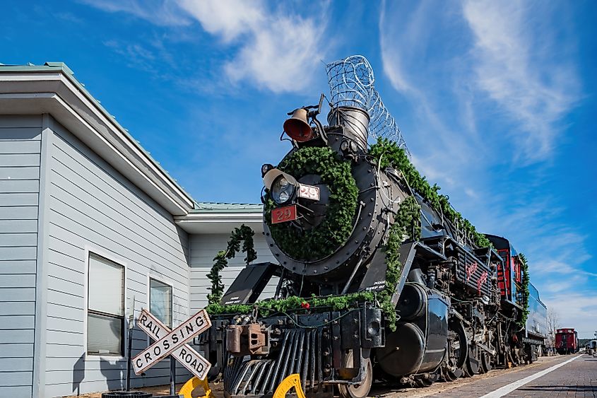 Williams, DEC 25: Afternoon sunny view of the Grand National Park train on DEC 25, 2017 at Williams, Arizona