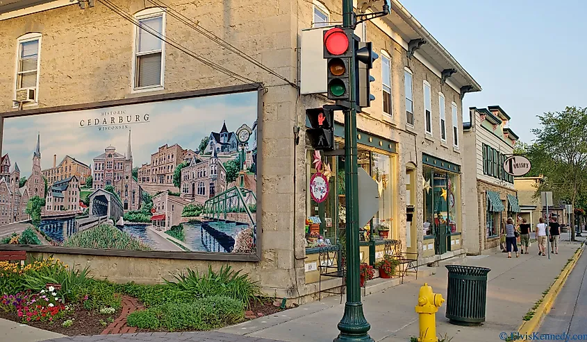 Street mural in Cedarburg, Wisconsin.