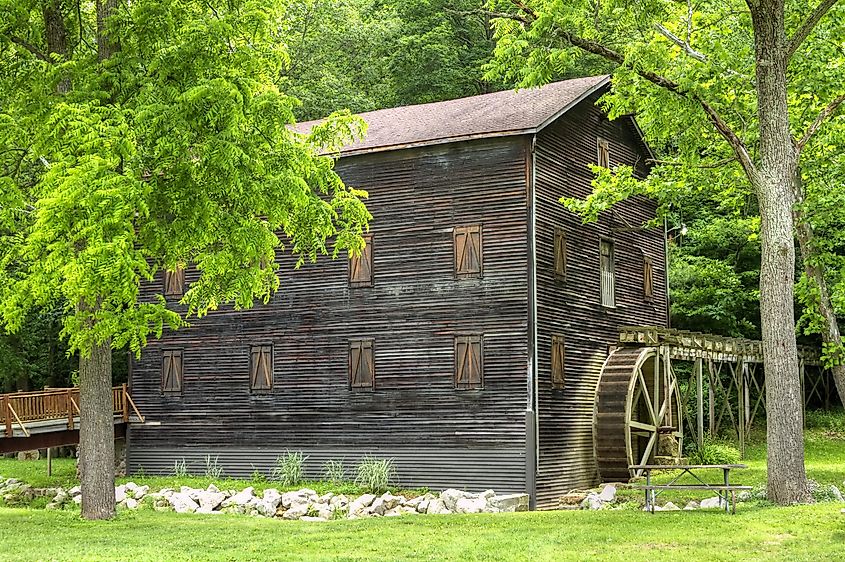 Historic Wolf Creek Grist Mill in Loudonville, Ohio.