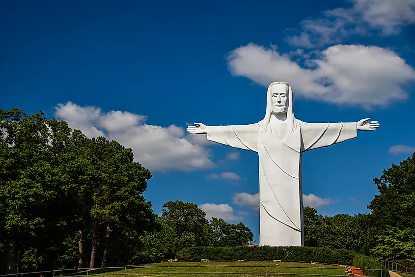 The Christ of the Ozarks statue in the mountains near Eureka Springs, Arkansas