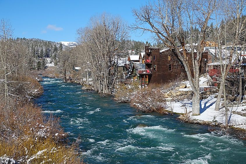 Aerial view of Truckee, California.