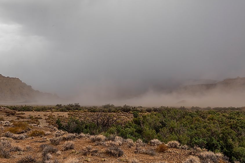 Desert sand storm in Utah.